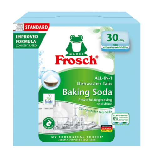 Nõudepesutabletid FROSCH sooda All-in-1 30x18g