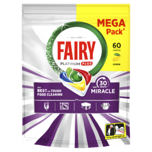 Nõudepesumasina kapslid  FAIRY Platinum+ Lemon Miracle, 60 tk