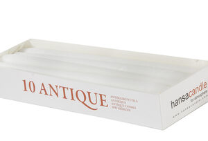 HANSA CANDLE Antiikküünal 245mm, 10 tk, valge