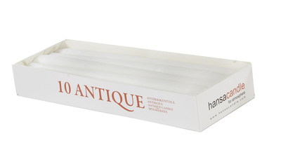 HANSA CANDLE Antiikküünal 245mm, 10 tk, valge