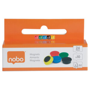 Tahvlimagnet Nobo, 10 pakki, 24mm, värvilised