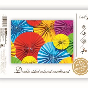 Värviline kartong kahepoolne SMLT GOLD, A4, 190gsm,16 lehte