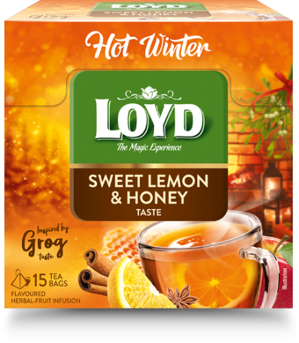 LOYD Puuviljamaitseline tee, Hot Winter, Sidruni ja meega , 15 x 3 g
