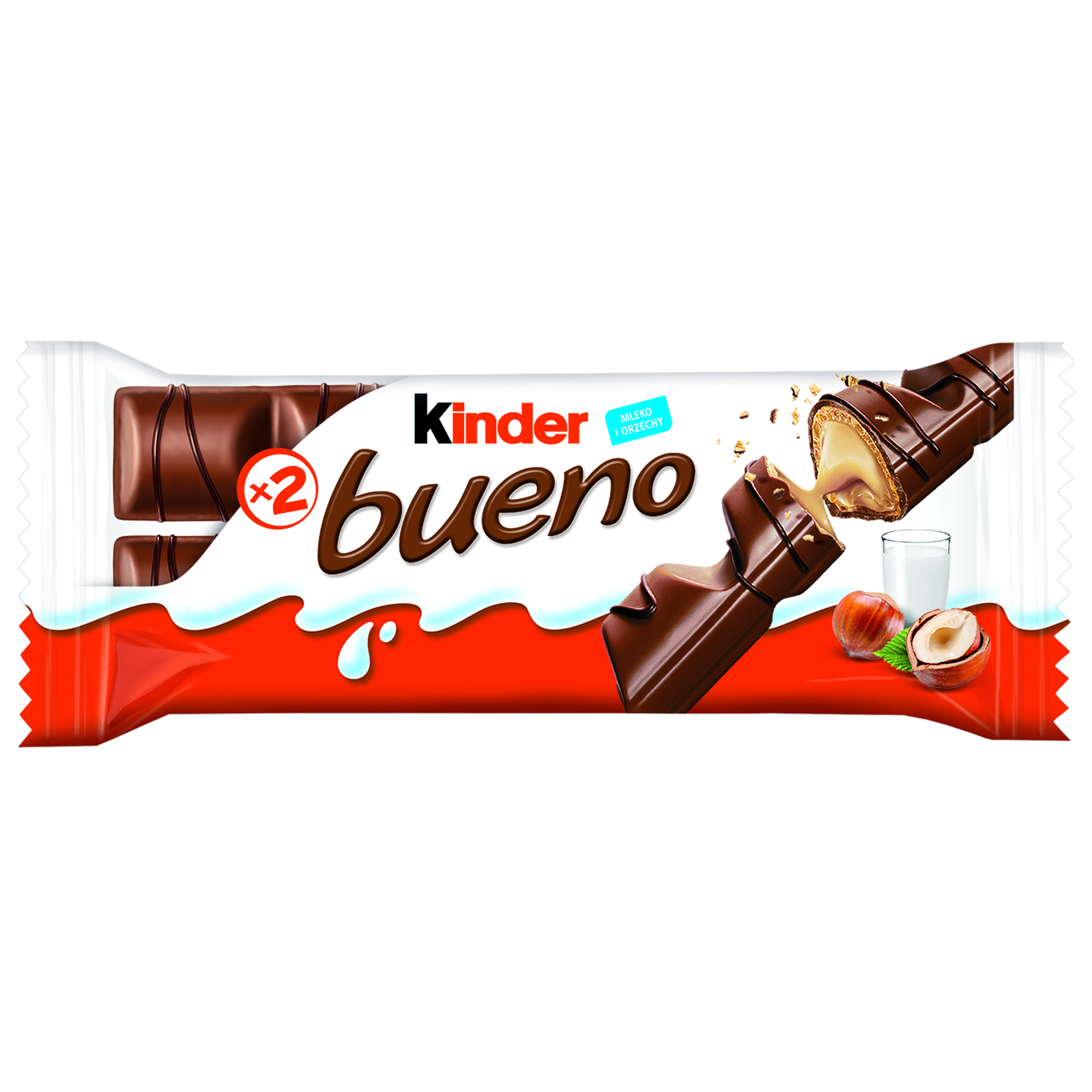 Piimašokolaad KINDER Bueno krõbeda ümbrise ja pähkli- ja piimakreemi täidisega, 43g