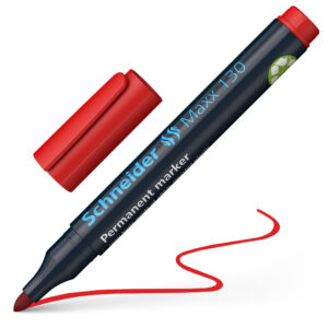 Marker permanentne Schneider 130, 1-3mm koonus, punane