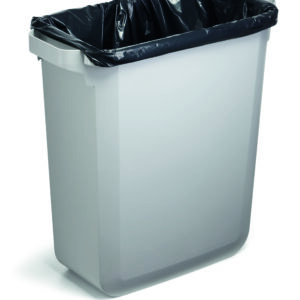 Prügikast DURABIN® 60L, hall, ristkülikukujuline (kaas eraldi ostetav)