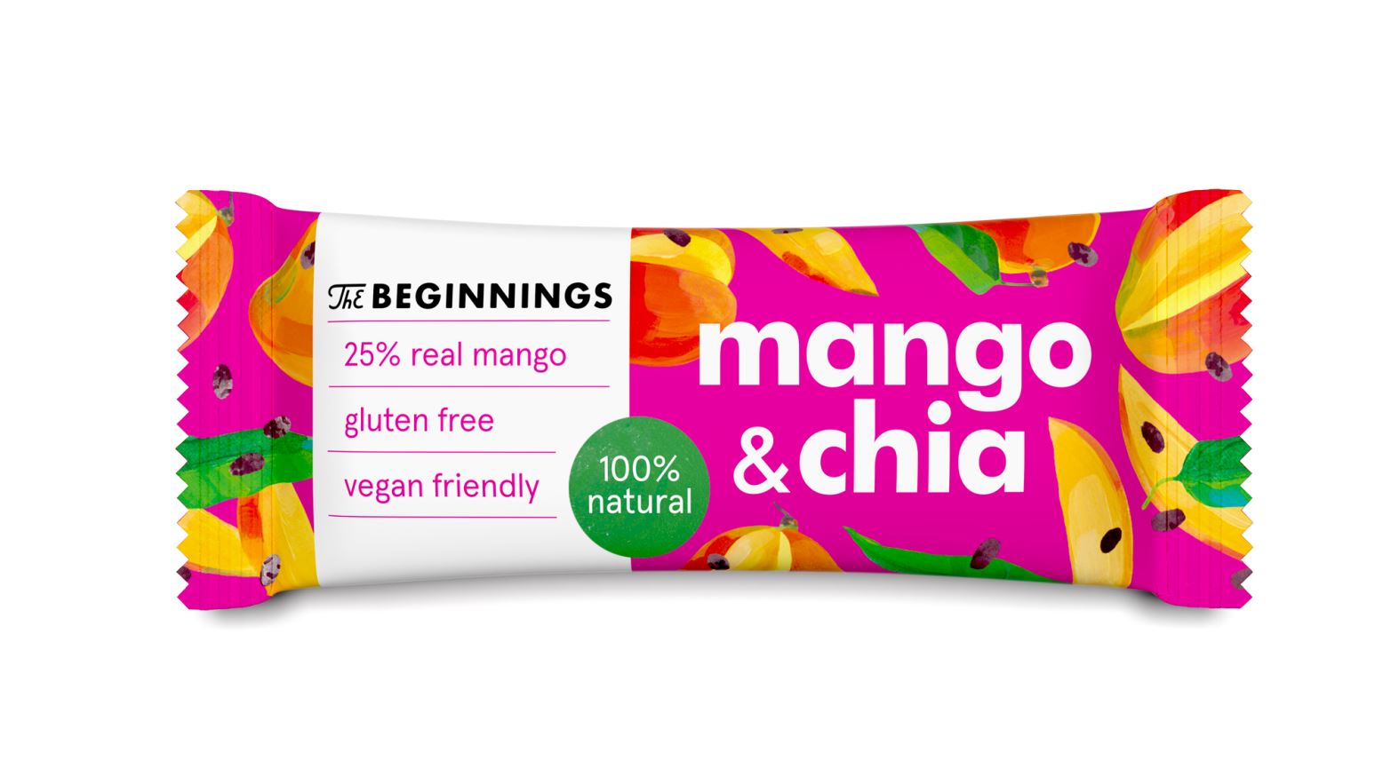 Vegan batoon The Beginnings, mango ja chia seemnetega 40g