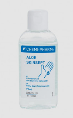ALOE SKINSEPT klappkorgiga pudelis - lõhnastatud antiseptiline kätegeel aloega, 75ml