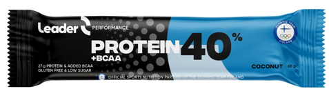 Proteiinibatoon 40% LEADER Protein+BCAA, kookose 68g