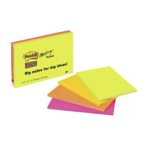 Märkmepaber  Post-it Super Sticky Neon 200x149 mm, 4 tk