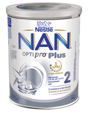 NAN OPTIPRO Plus 2 HM-O piimal põhinev jätkupiimasegu alates 6. elukuust, 800g, purgis