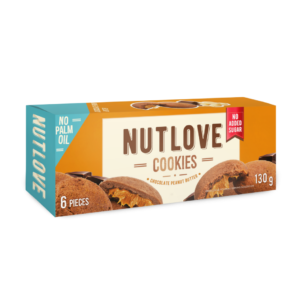Kakaoküpsised NUTLOVE maapähklitäidisega, kaetud piimašokolaadiga, SUHKRUVABA 130 g