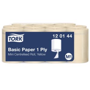 Rullpaberrätikud TORK M1 Universal Mini, 1 kiht, kollane värv, 115 m, 120144