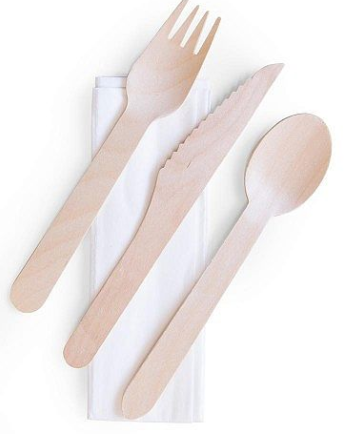 Söögiriistade komplekt, puidust (teelusikas, kahvel, nuga)