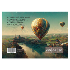 Joonistusplokk Akvarell A3, 10 lehte, 200 g/m²