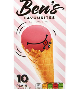 Vahvlikoonused BEN'S FAVORITES, magusad, 10tk, 125g