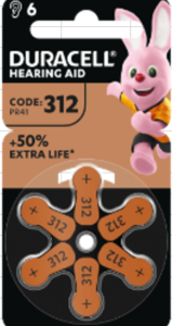 Patareid kuuldeaparaadile DURACELL 312 PR41, 6 tk