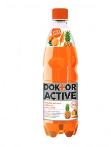 Mahlajook Aura, DR. ACTIVE, apelsini-ananassi,-porgandi, 0,5L