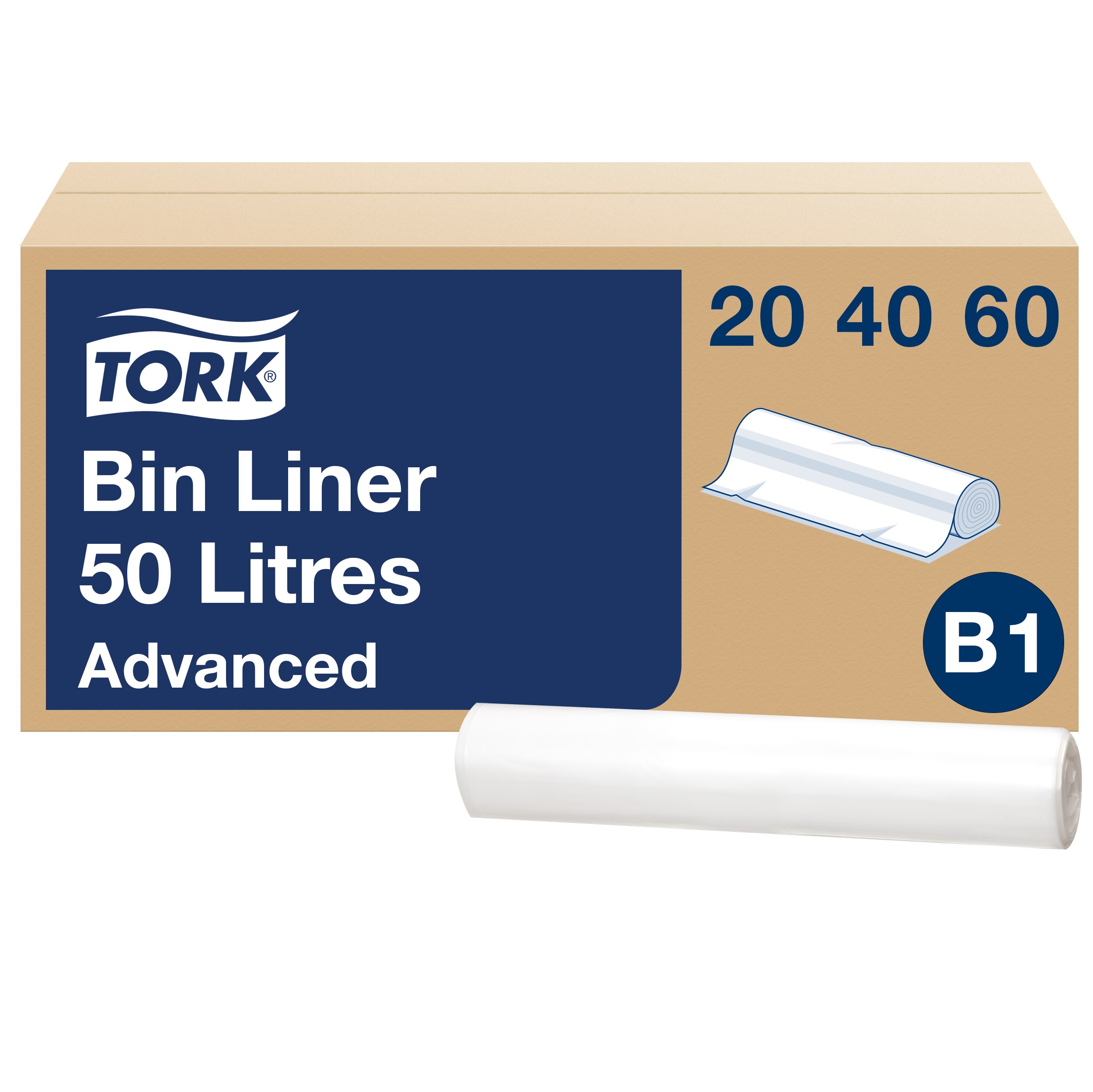 Prügikotid TORK B1, 50L, 25tk, valge