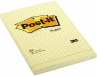 Suureformaadilised märkmepaberid  Post-it 102x152mm ruuduline kollane