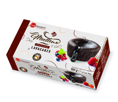 Kook BELDESSERT külmutatud tumeda šokolaadi Lavakook, 2 x 90g