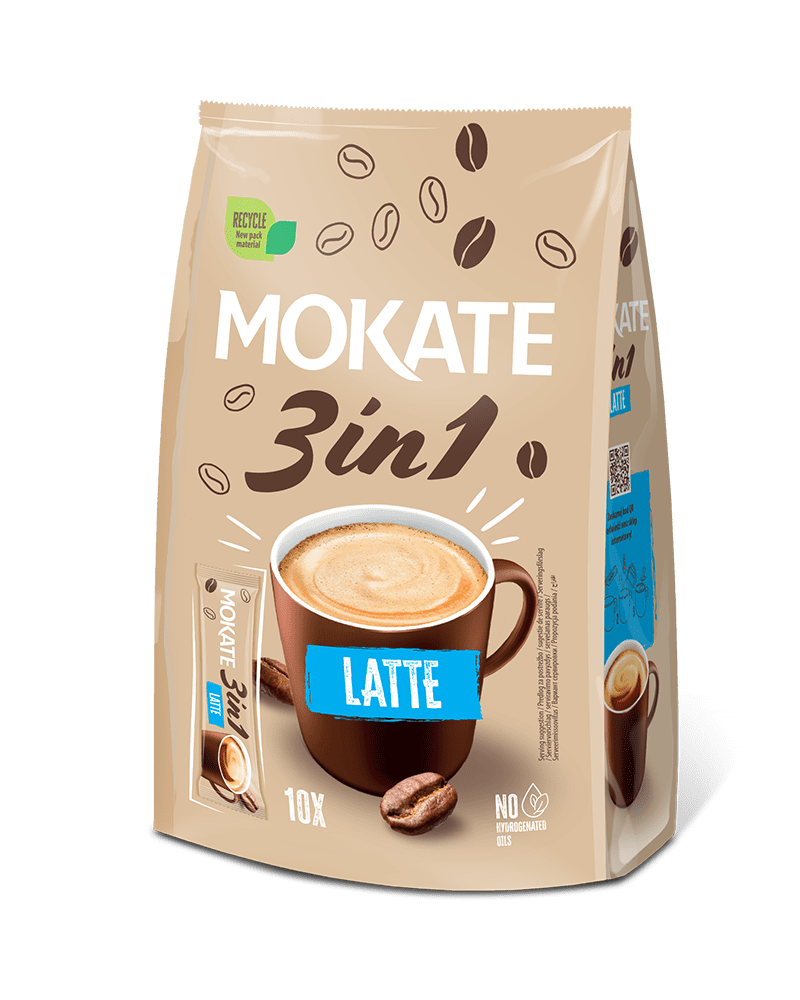 Kohvijook MOKATE 3in1 Latte , kott 150g (15g x 10)