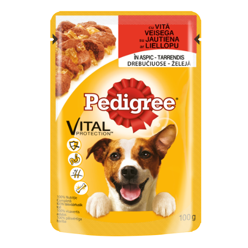 Koeraeine PEDIGREE täiskasvanud koertele loomalihaga tarrendis, 100 g