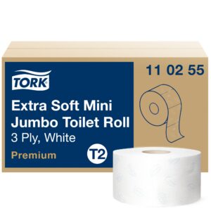 Tualettpaber Tork Extra Soft Mini Jumbo T2, 9,7cmx120m, 3-kih, valge 110255