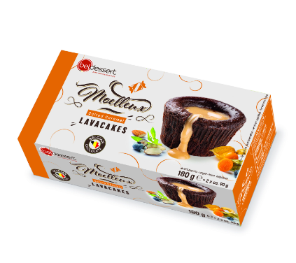 Külmutatud šokolaadikook Lava, BELDESSERT, soolase karamelliga, 2x90g