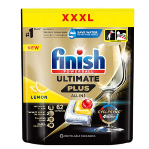 Nõudepesumasina tabletid  FINISH Ultimate PLUS, Lemon, 62tk