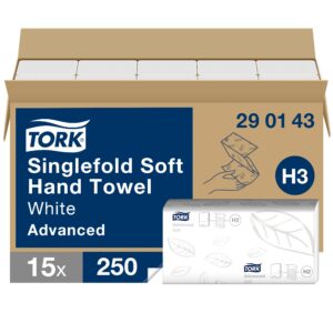 Lehtpaberrätikud TORK Soft Singlefold H3, 2-kihiline, 250 lehte 23x22,6 cm