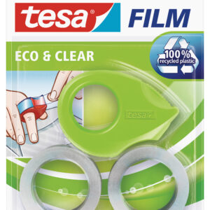 Mini teibialus Tesa, 10m x 19mm, 2teipi pakis, läbipaistev, Eco & Clear