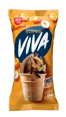 Jäätis SUPER VIVA karamelli - pähkli, 170ml/95g