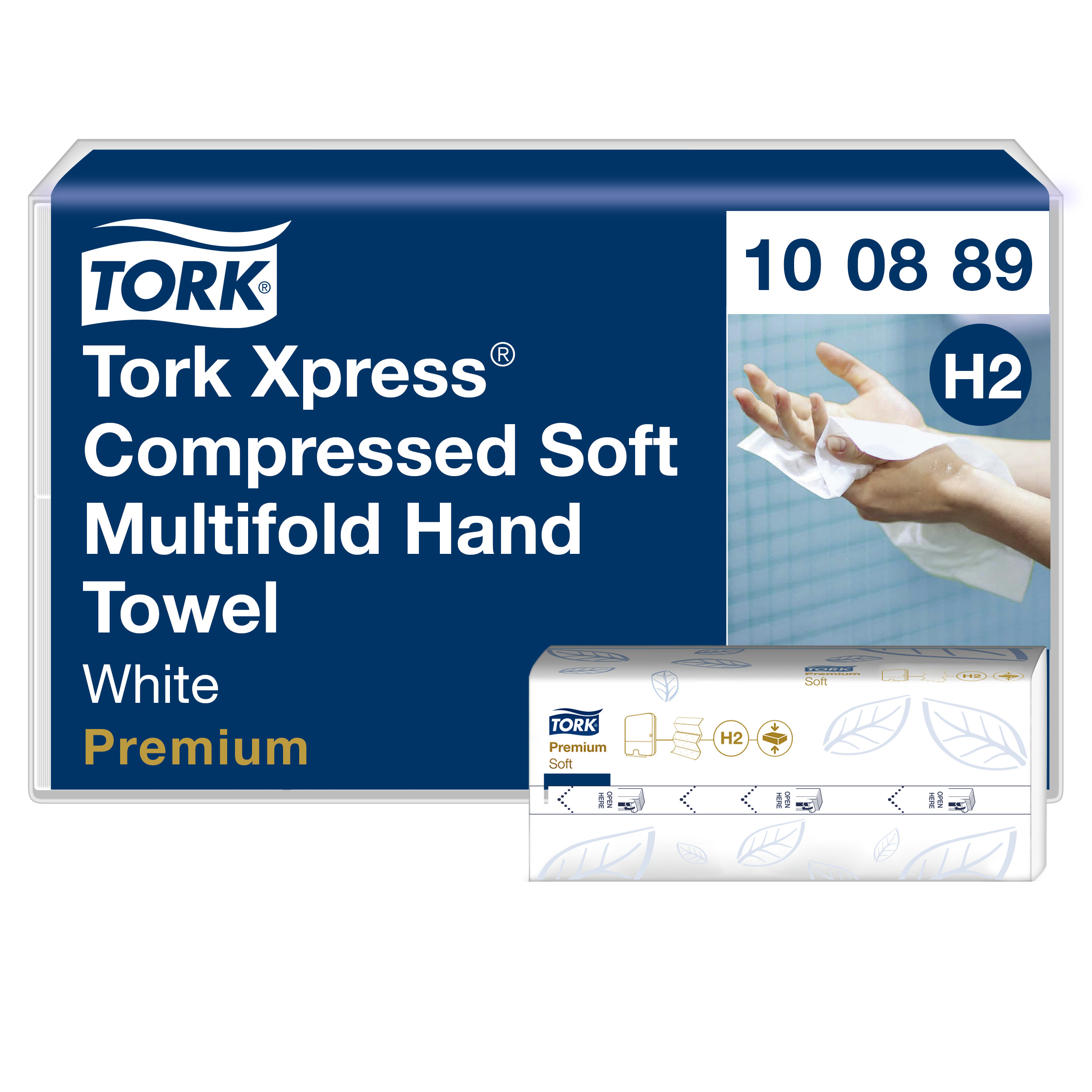 Lehtpaberrätikud Tork Xpress Soft , H2 100889, 2 kihti, 225 salvrätikut, 22,2x24 cm, valge