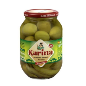 Oliivid QUEEN, KARINA, rohelised, tšillipipraga 480ml/850g