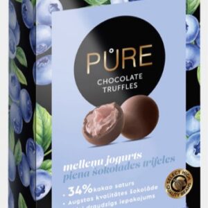 PURE piimašokolaadi trühvlid mustikajogurtikreemi täidisega, 148g