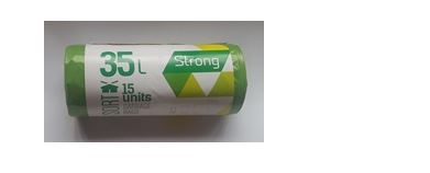 Prügikott SORTEX, 35 l, 30 mk, 50 x 60cm, roheline, 15 tk