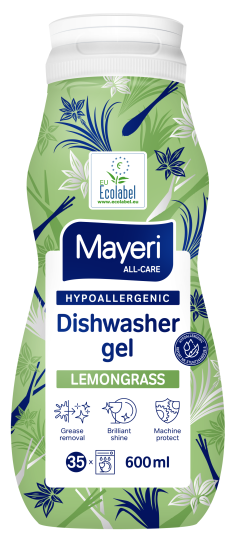 Nõudepesugeel masinpesuks MAYERI All-Care All in One, Lemongrass hüpoallergeenne, 600ml