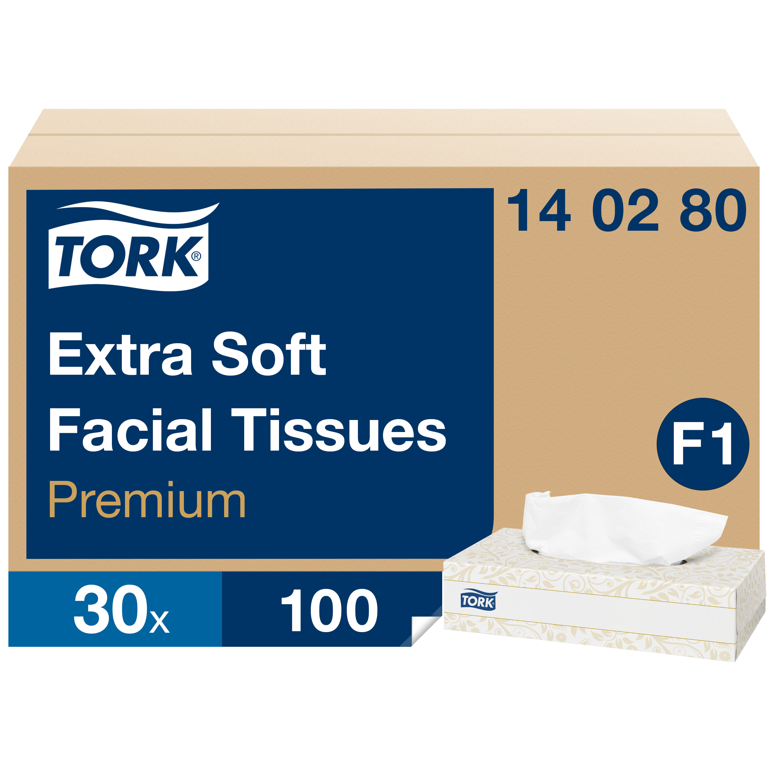Kosmeetilised salvrätikud Tork Extra Soft F1, 20,8cmx20cm, 2-kih, 100 lehte, valge,140280