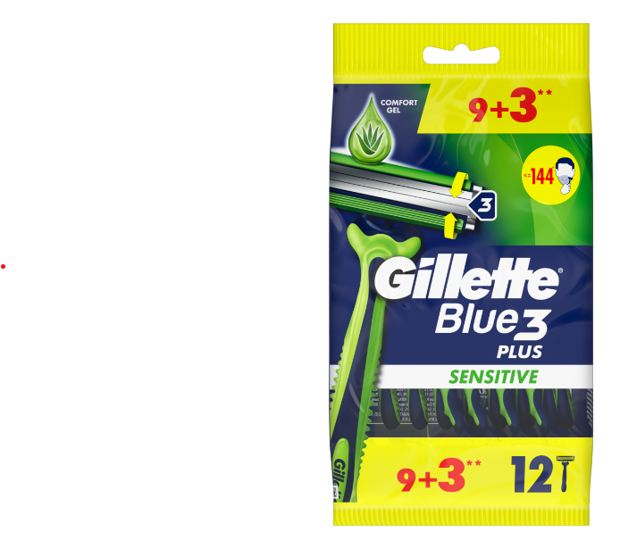 Ühekordne raseerija GILLETTE Blue 3 Sensitve, 9tk +3 tk