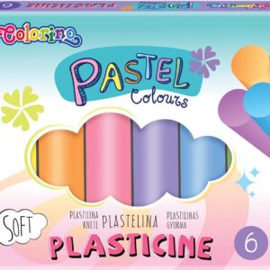 Plastiliin, 6 värv,i ümmargune, pastelne