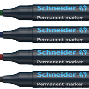 Marker permanentne Schneider 130, 1-3mm koonus,  4 värvi