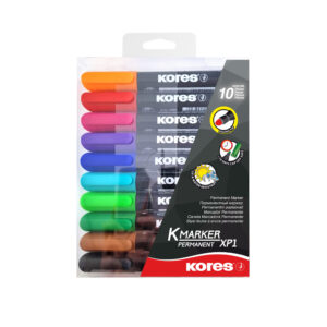 Marker permanentne Kores XP1, kooniline, 10 värvi