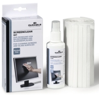 Ekraanipuhastuskomplekt Durable ScreenClean fluid 125ml + 20 puh.lappi