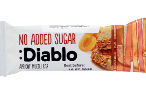 Müslibatoon DIABLO, aprikoosiga, suhkrulisandita, 30g