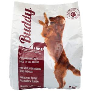 Kuivtoit täiskasvanud koertele BUDDY, veiselihaga, 3 kg