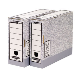 Arhiivikarp Fellowes A4, selg 100mm, hall/valge  kartong 3Re