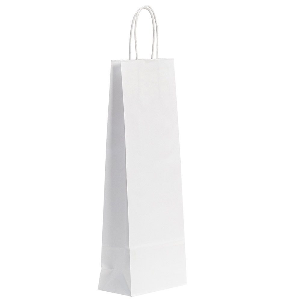 Paberkott pudelile, TWIST, 140 x 80 x 390 mm, valge