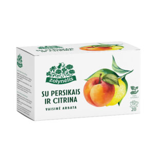 Puuviljatee ŽOLYNĖLIS virsiku ja sidruniga, 50 g (2,5 g × 20 tk)