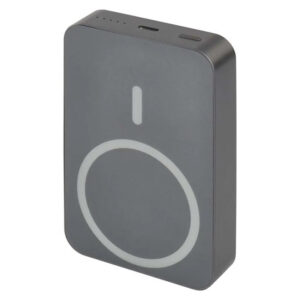 Väline aku EMOS WI 1046, 10 000 mAh, 20 W, juhtmevaba laadimine, hall